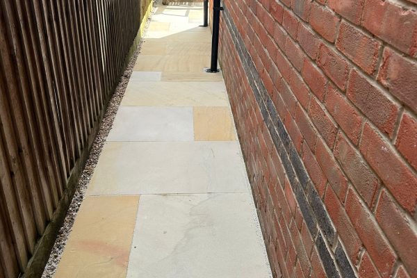 Honed Indian sandstone fossil mint path