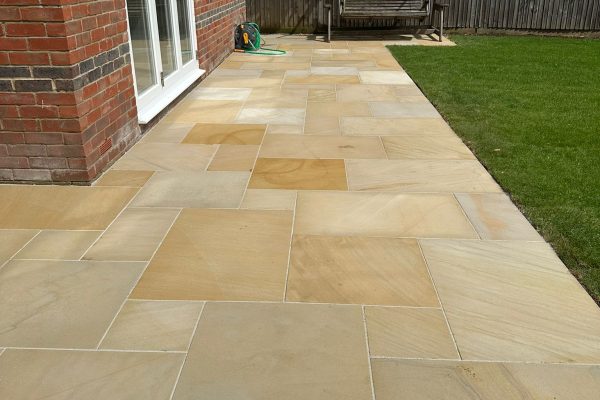 Honed Indian sandstone fossil mint patio st albans